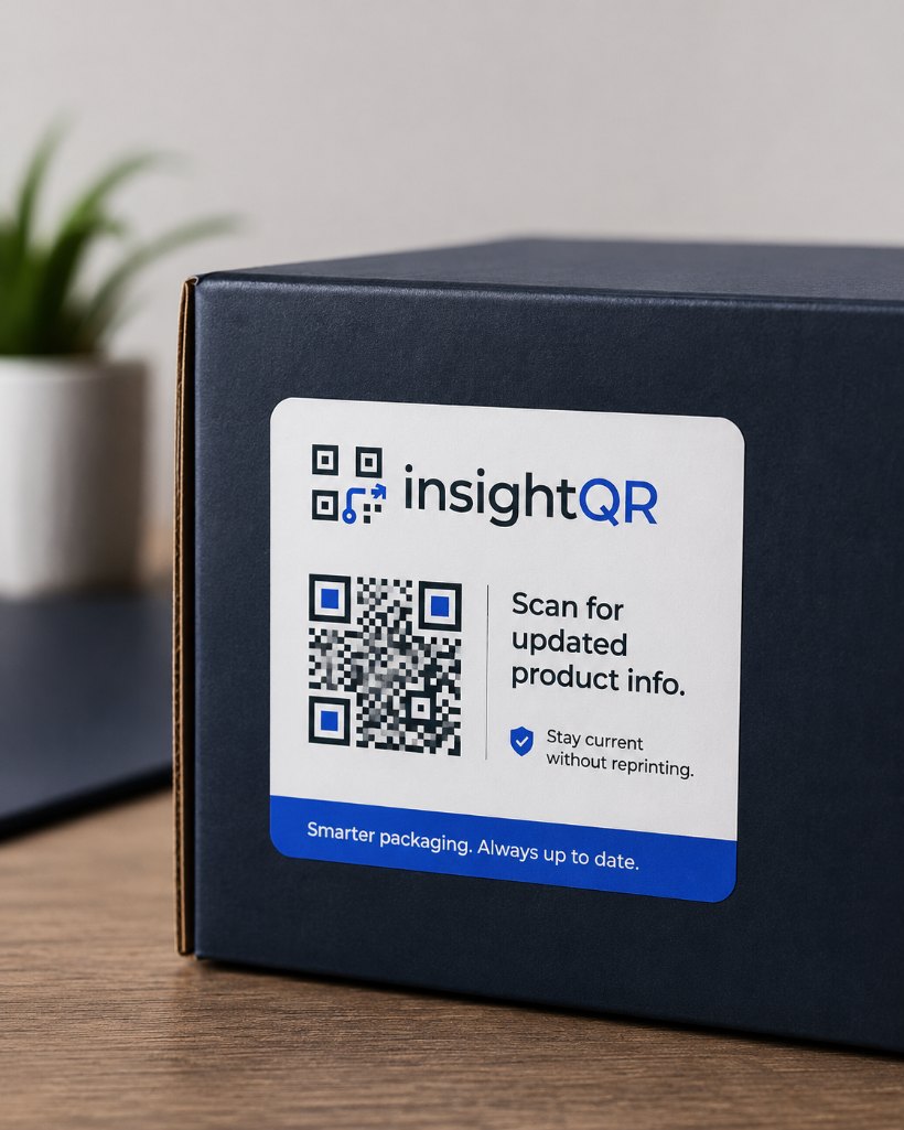Packaging label with QR