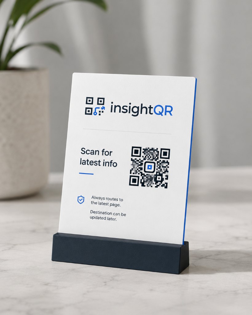 Table tent with QR